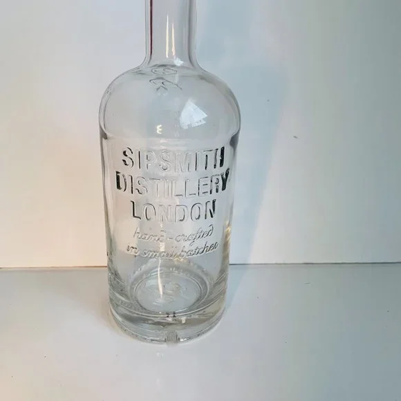 Sipsmith Distillery London Embossed Clear Glass Empty Bottle 10” NEW - Picture 2 of 9